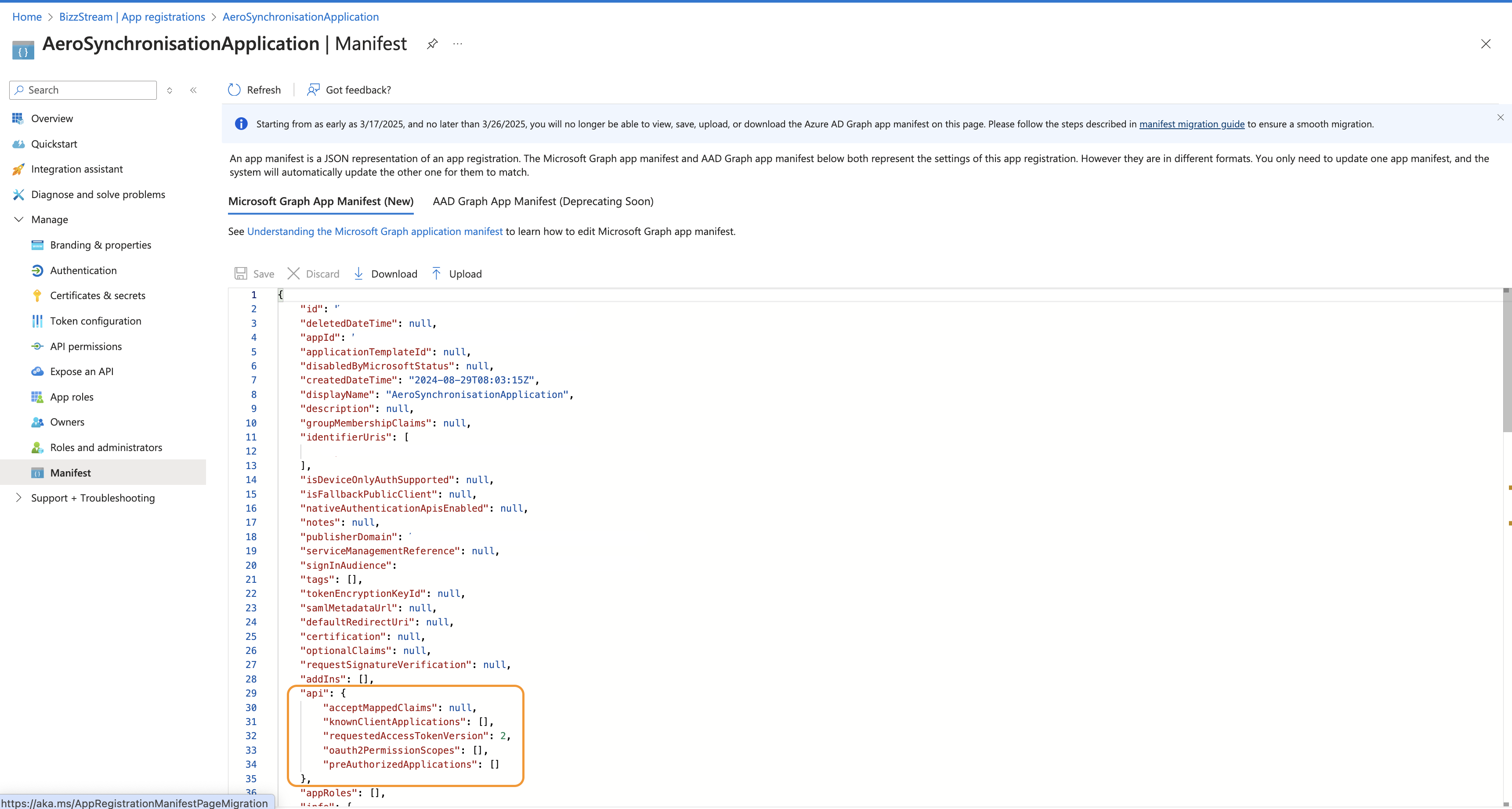 Set correct requestedAccessTokenVersion