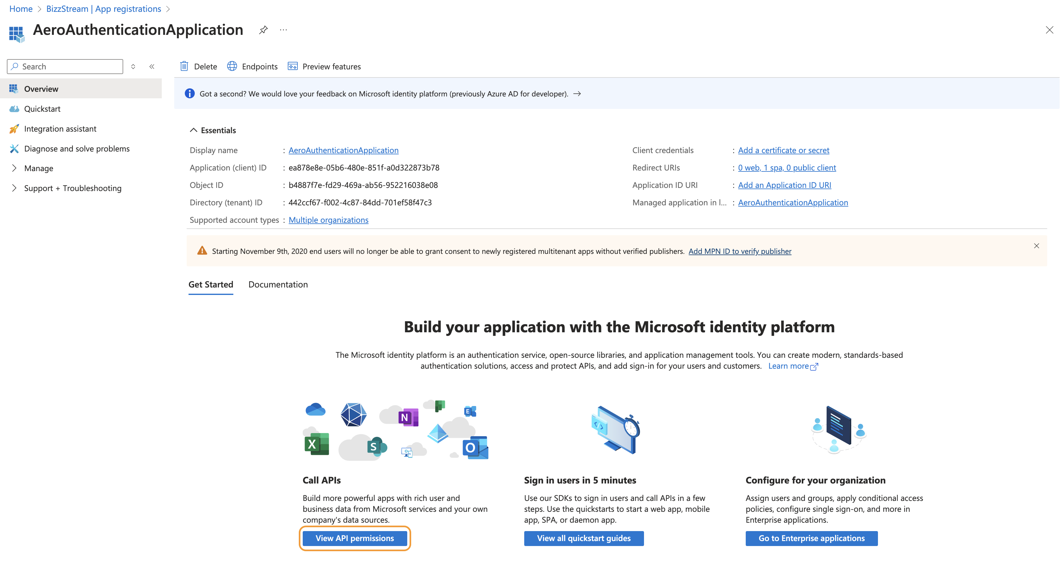 Authentication application overview