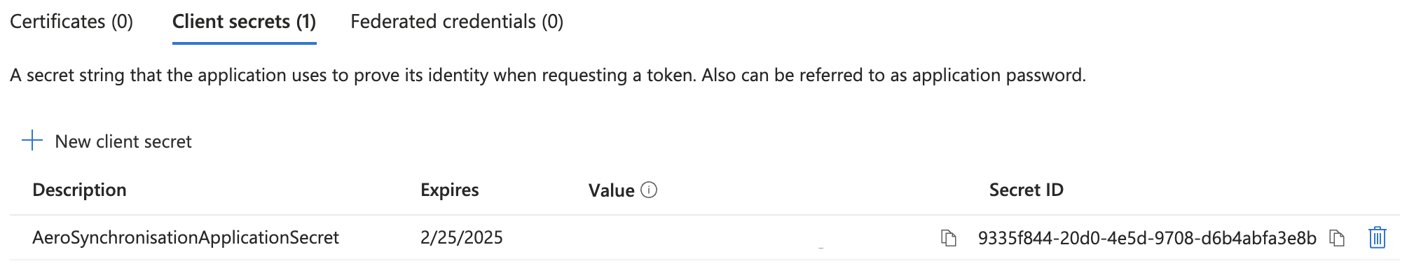 Client secret overview