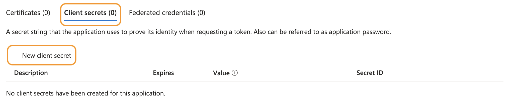 Client secret overview