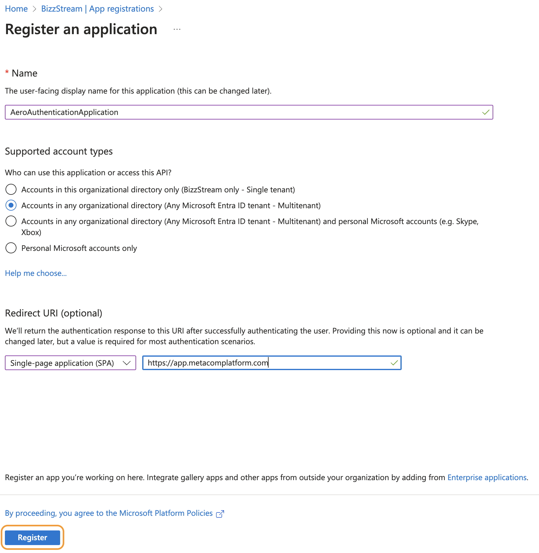 New registration