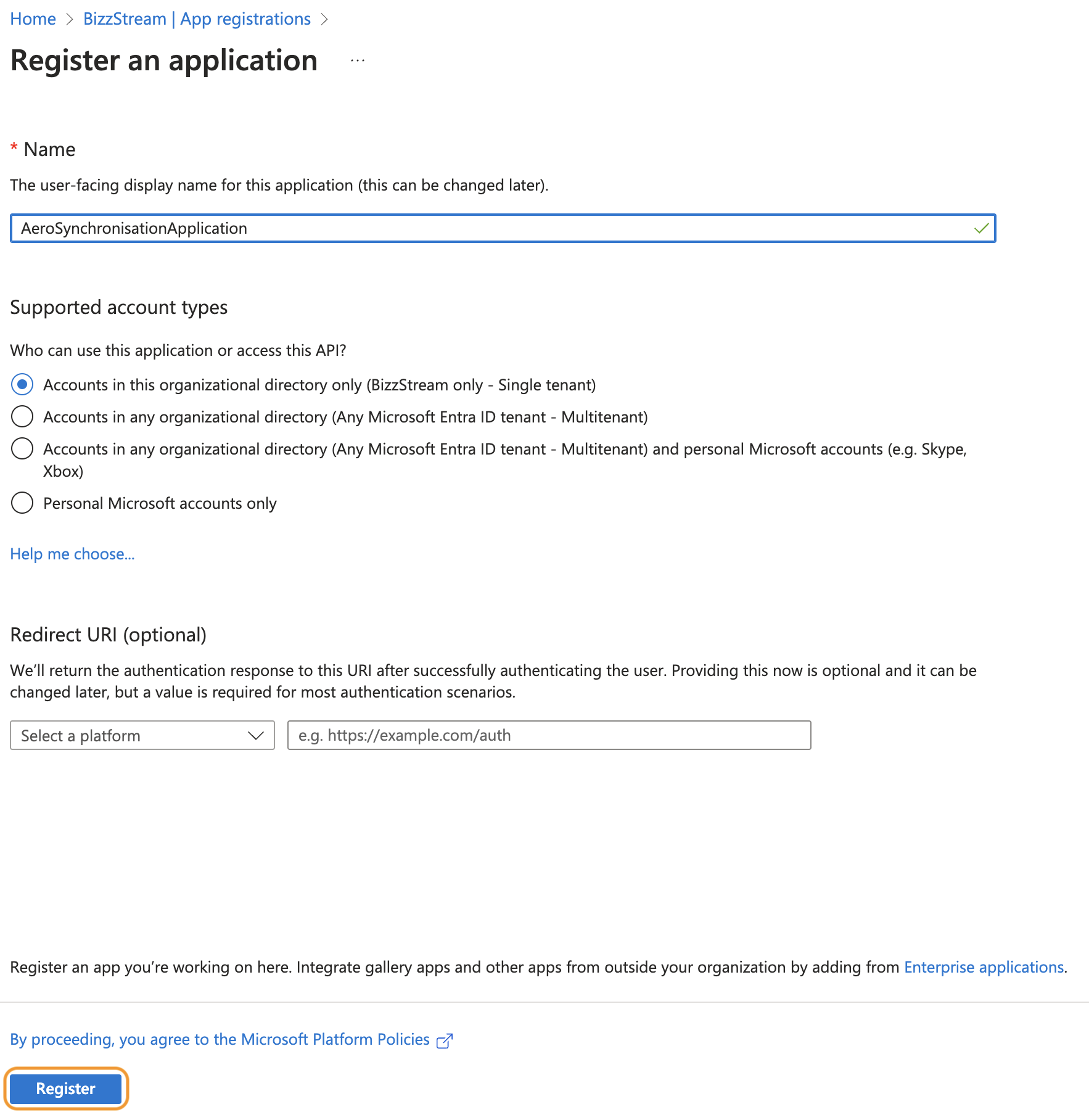 New registration