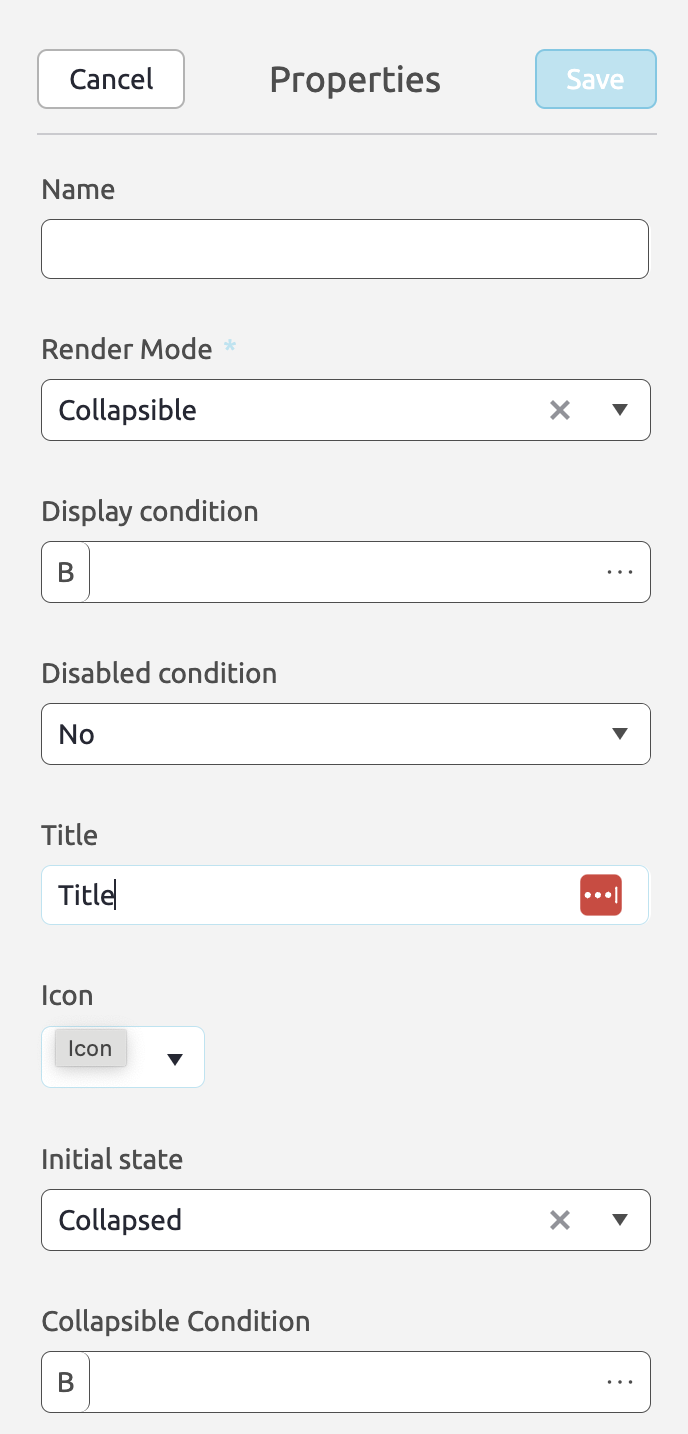 Collapsible Properties