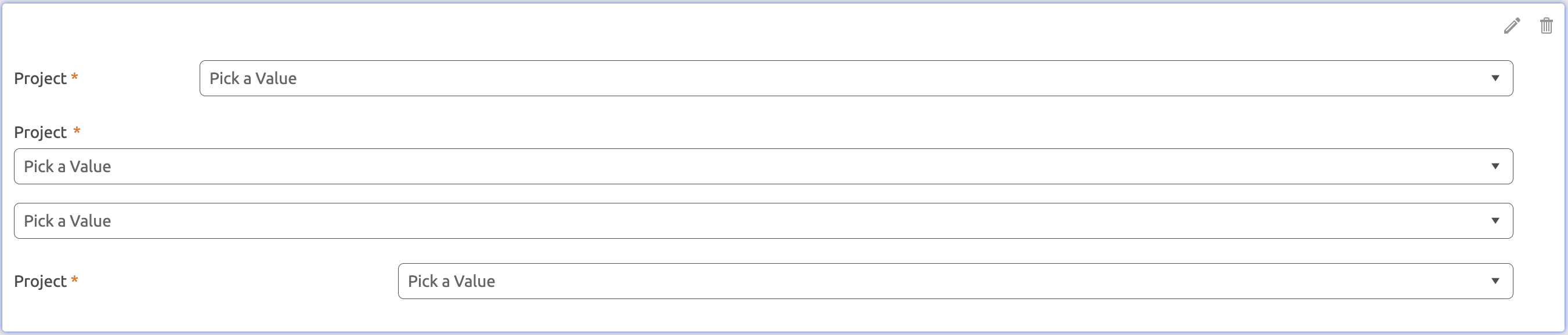 Different label types and formatting