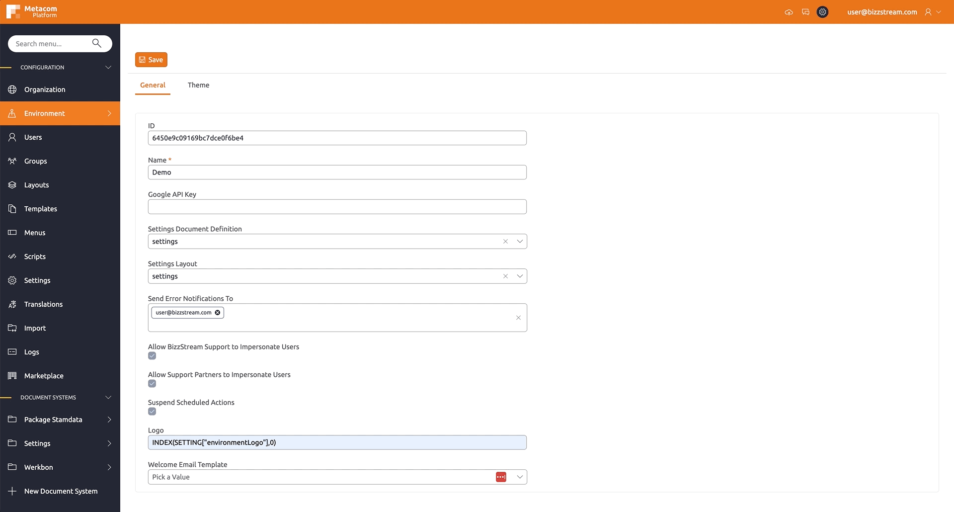 Environment Configuration Theme