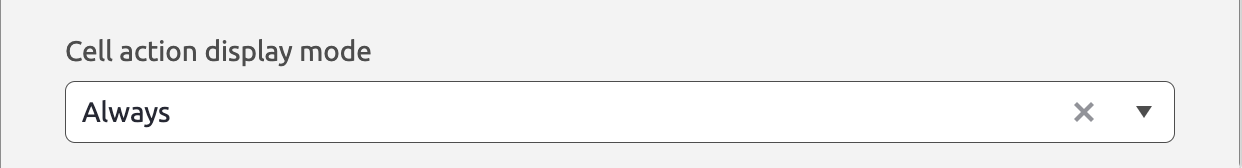 Grid properties action shown