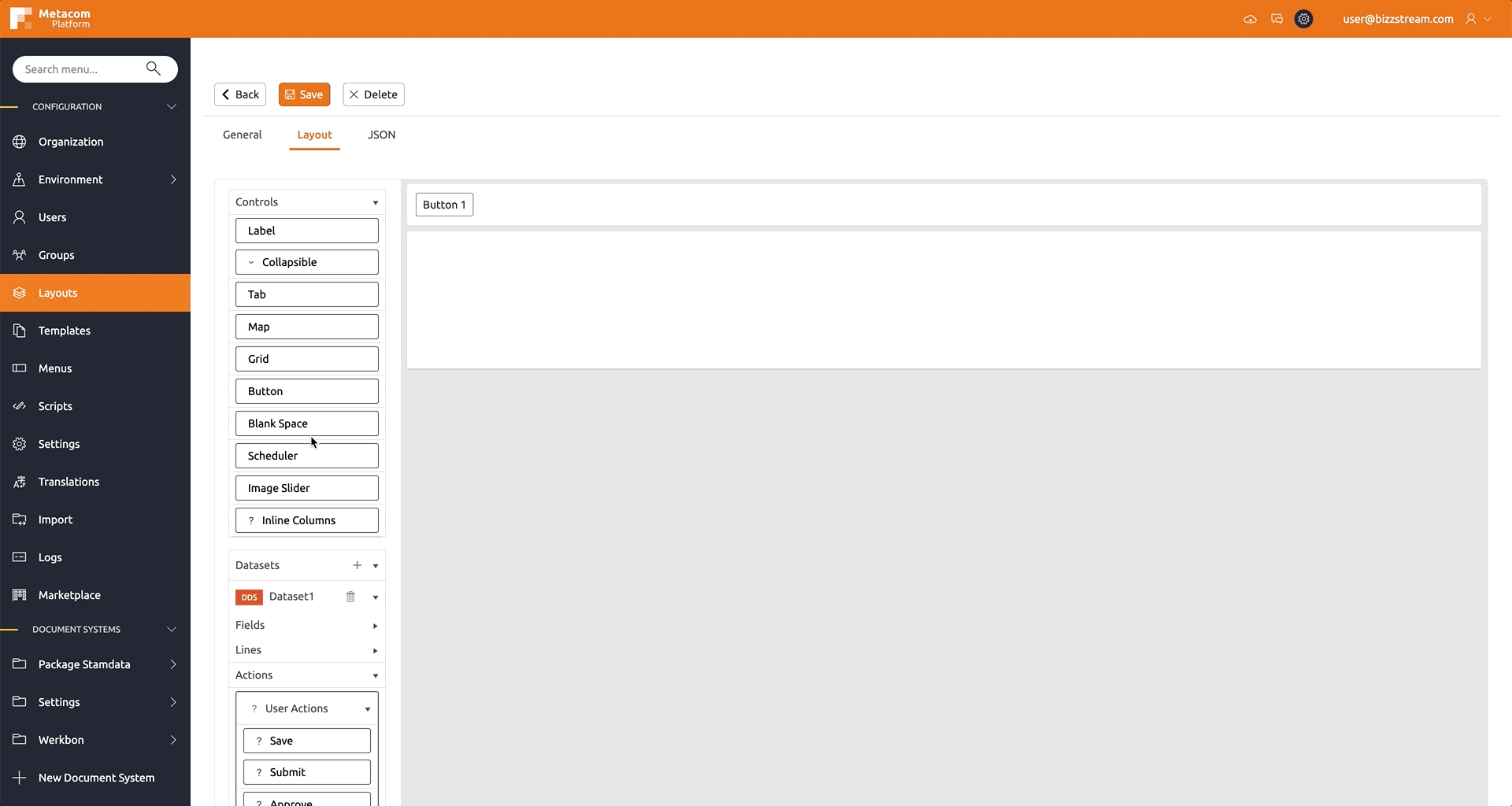 Layout configure button control