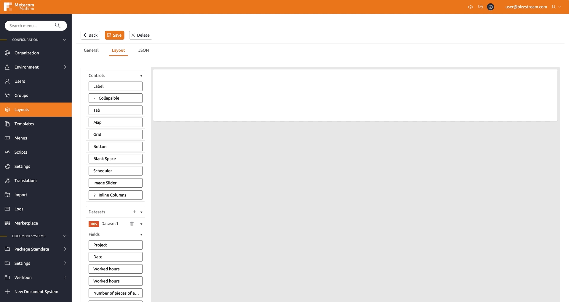 Layout configure collapsible control