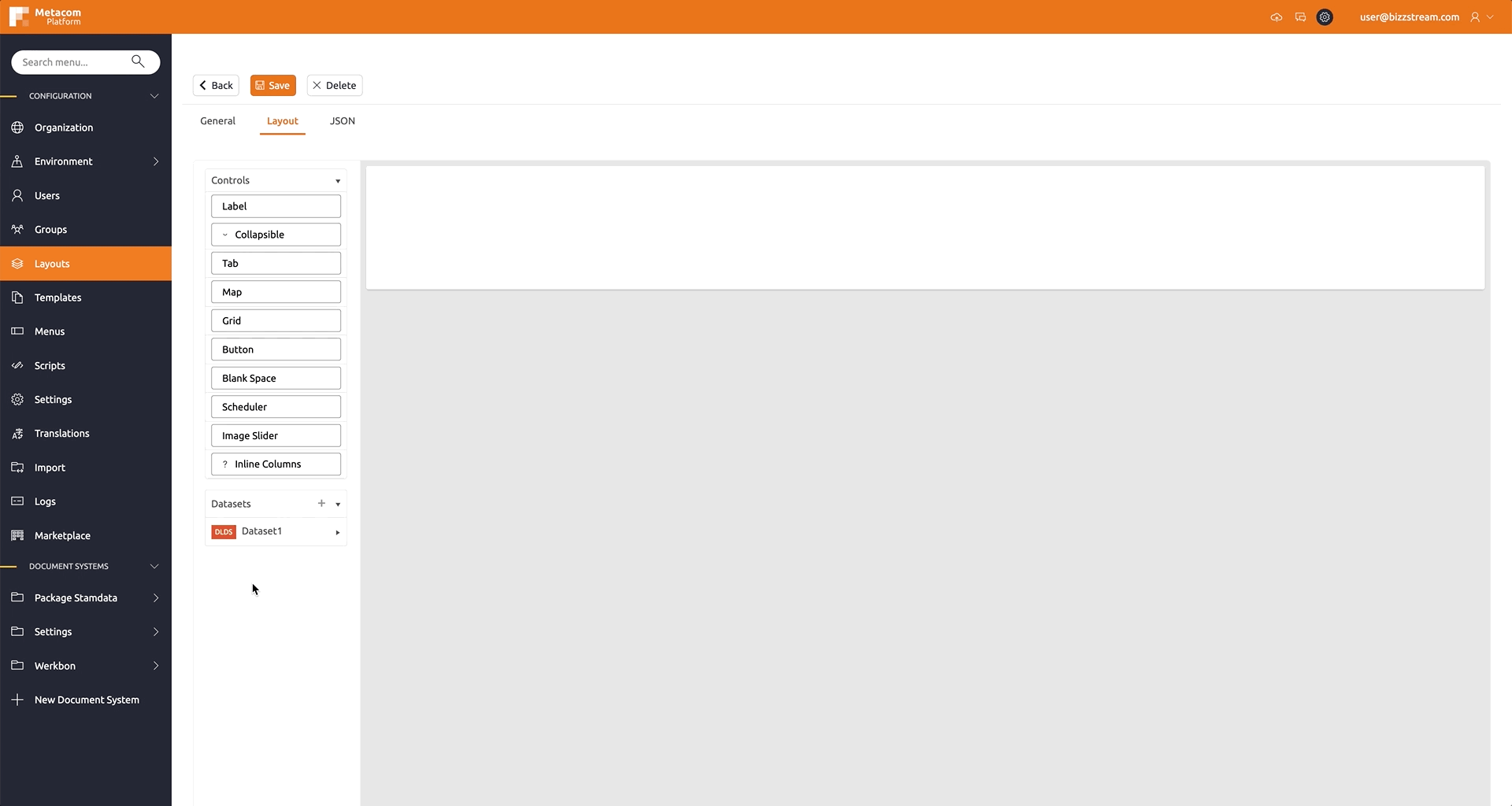 Layout create filter dataset