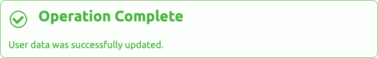 Success notification